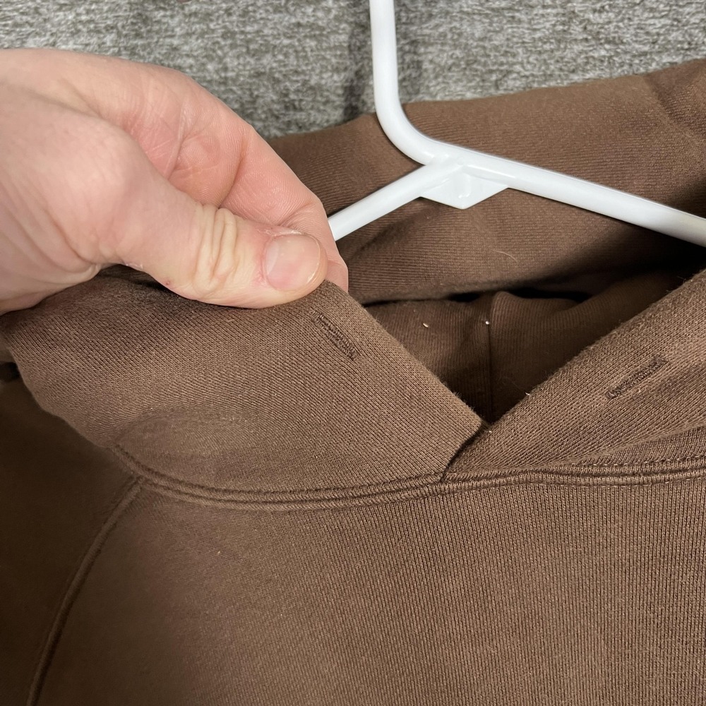 Fear Of God Essentials Hoodie Mens‎ Large Brown Fleece Kangaroo Pocket Pullover - Picture 5 of 15